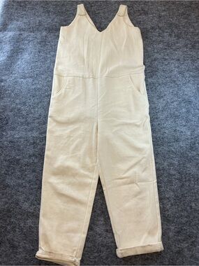 Chapter Goods Cream V-Neck Sleeveless Jumpsuit Size S